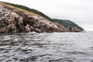 Cape Breton Adası Sahil Hattı 'nın panoramik manzarası Cabot Yolu manzaralı rotası, Nova Scotia Hghlands Kanada.