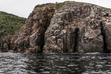 Cape Breton Adası Sahil Hattı 'nın panoramik manzarası Cabot Yolu manzaralı rotası, Nova Scotia Hghlands Kanada.