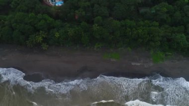 Tortuguero Ulusal Parkı Kaplumbağa Sahili Kosta Rika hava uçağı manzaralı.