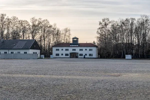 Edifício Segurança Principal Entrada Campo Concentração Dachau Dachau Alemanha — Fotografia de Stock