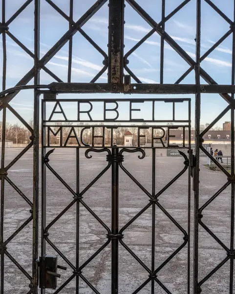 Dachau Germania Lavoro Libera Dai Cancelli Del Campo Concentramento Dachau — Foto Stock