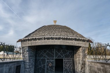 Dachau, Almanya Yahudi tapınağı. Toplama kampındaki kurbanları onurlandırmak ve dua etmek için..