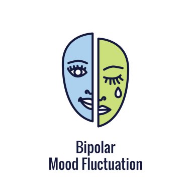 Bipolar Bozukluk veya Depresyon BP Simgesi Akıl Sağlığı Simgelerini Gösteren Ayarlar