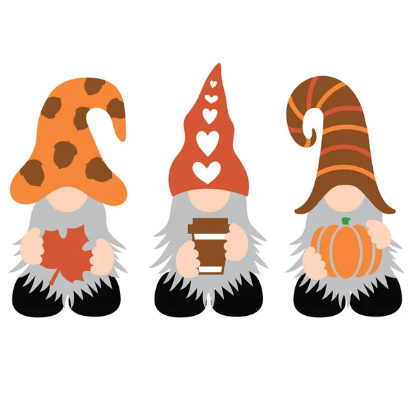 Zucca Spezie Ottobre Gnome Set — Vettoriale Stock