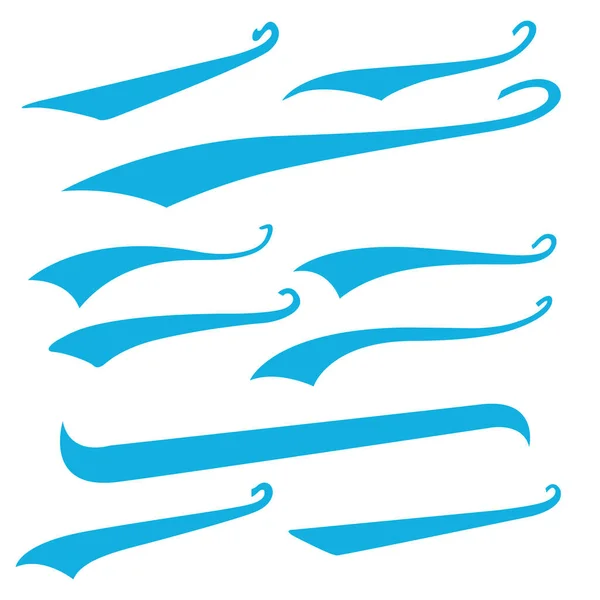 Blue Swirls Swoosh Vector Accent Line Work — стоковий вектор