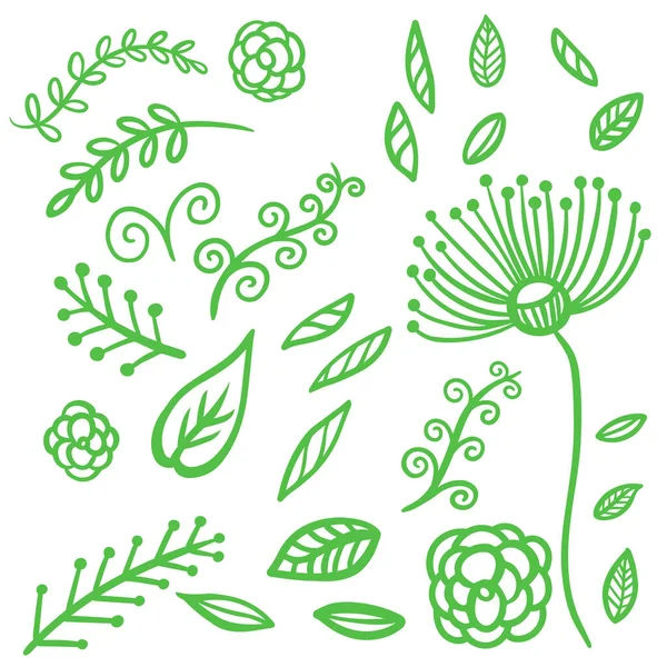 Green Swirls Swash Logo Ornament Design — Stockový vektor
