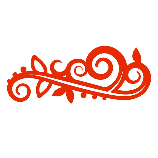 Red Swirls Swash Logo Ornament Design — Stockvector