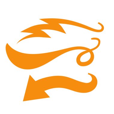 Orange Swirls Swash Logo Ornament Design