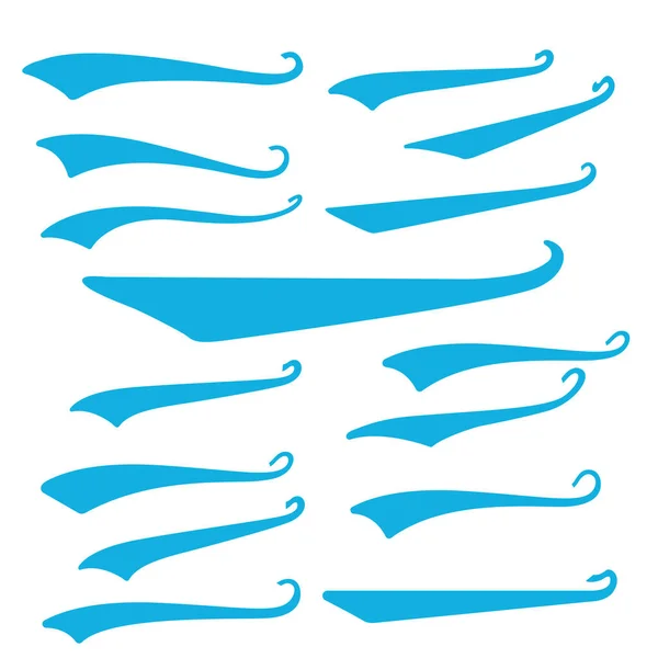 Tourbillons Bleus Avec Swoosh Vector Accent Line Work — Image vectorielle