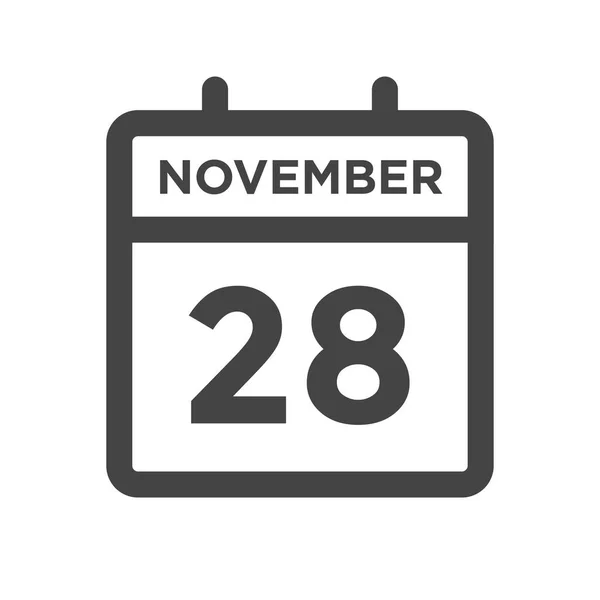 Novembro Calendário Dia Calendário Data Prazo Nomeação —  Vetores de Stock