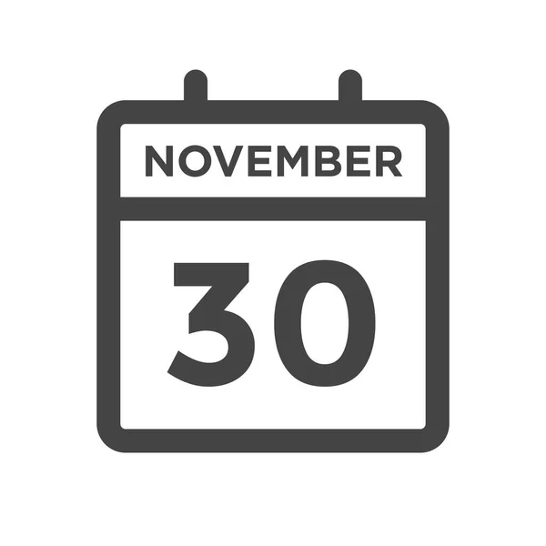 Νοεμβρίου Ημέρα Ημερολογίου Ημερολογίου Ημερομηνία Λήξης Προθεσμίας Και Διορισμού — Διανυσματικό Αρχείο