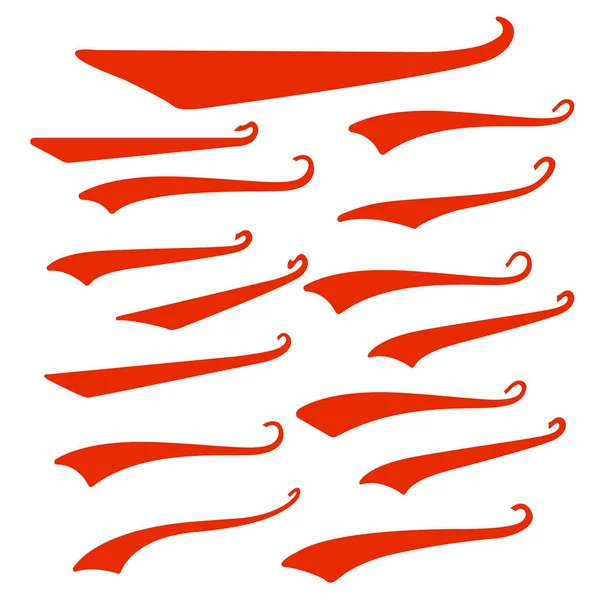 Red Swirls Swash Logo Ornament Design — Stockový vektor