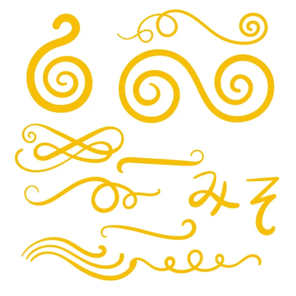 Yellow Swirls Swash Logo Ornament Design — Vector de stock