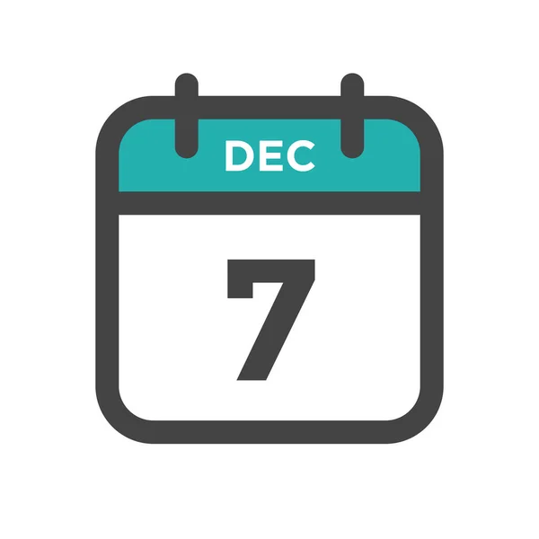 Diciembre Día Del Calendario Fecha Calendario Para Fecha Límite Cita — Vector de stock