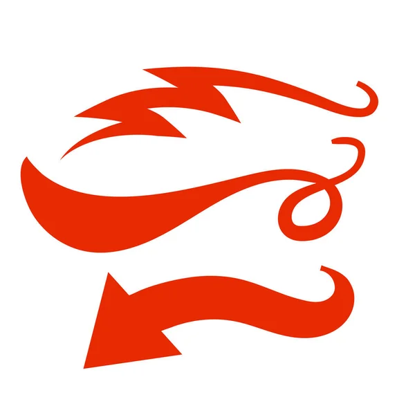 Red Swirls Swash Logo Ornament Design — Wektor stockowy