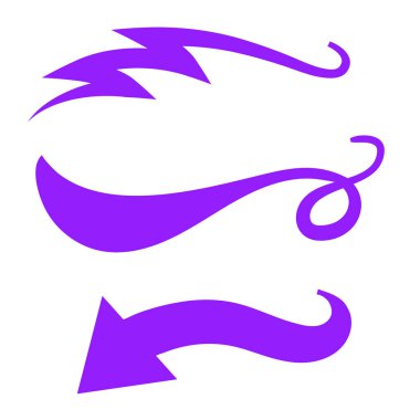 Mor Girdap Döndürme İşaretleri Vektör El Çizgili Vurgu Çizgisi Çalışması