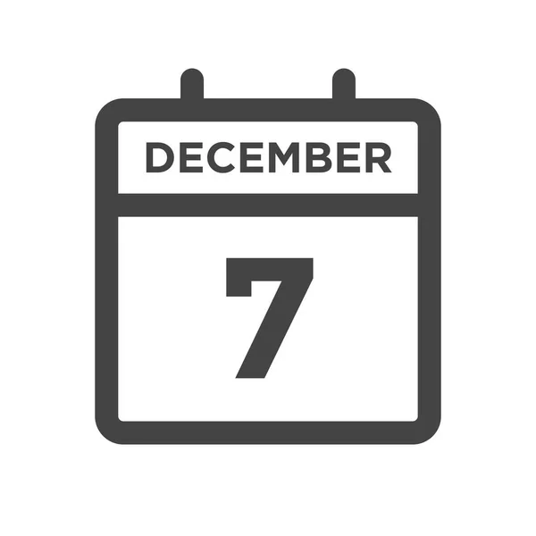 12月7日カレンダーの日又は予定日 — ストックベクタ