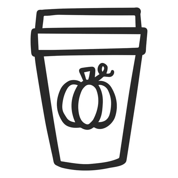 Café Especiarias Abóbora Para Outubro Outono —  Vetores de Stock