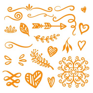 Orange Swirls Swash Logo Ornament Design