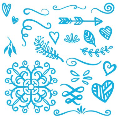 Blue Swirls with Swoosh Vector Accent Line Work clipart