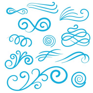 Swoosh Vektör Çizgisi Çalışması ile Mavi Girdap