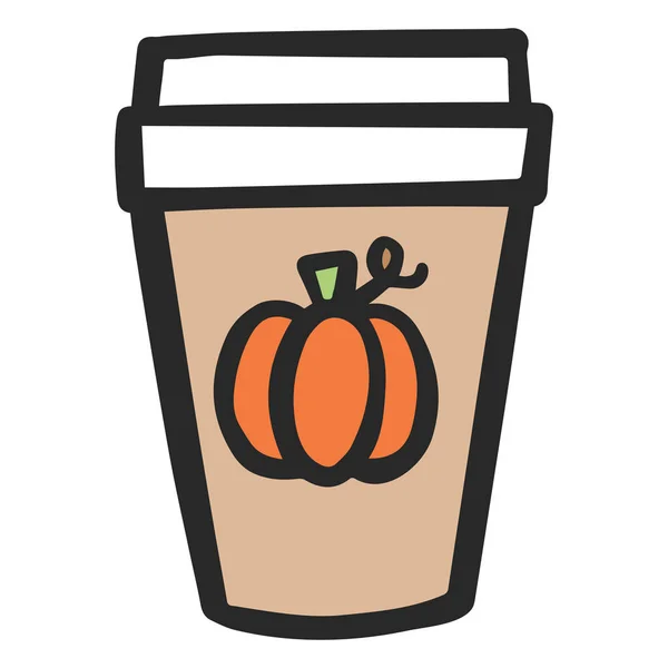 Ekim Sonbahar Baharat Kahvesi — Stok Vektör