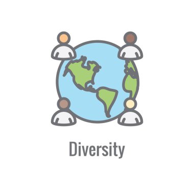 Core Values icon with value driven icon describing aspect of core values like vision