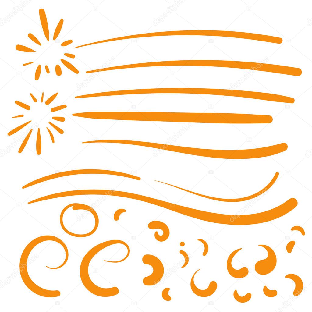 Orange Swirls Swash Logo Ornament Design