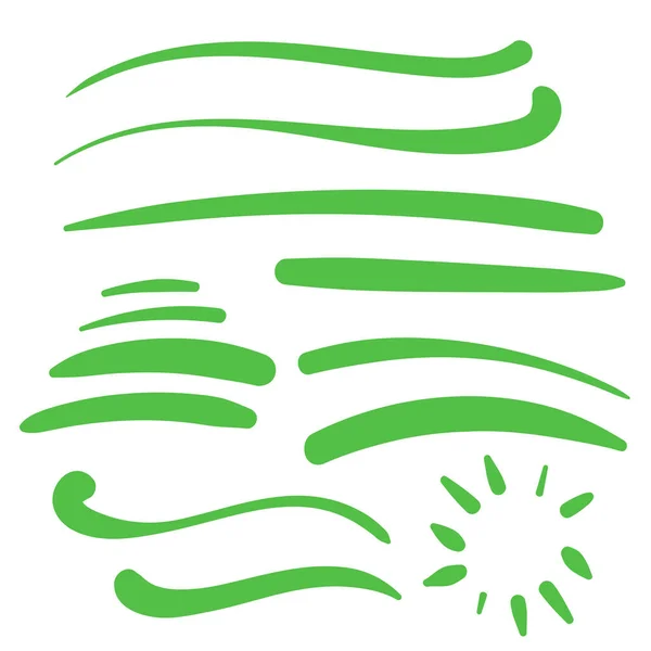 Green Swirls Swash Logo Ornament Design — Stockvector