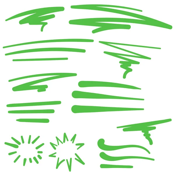 Green Swirls Swash Logo Ornament Design — 스톡 벡터