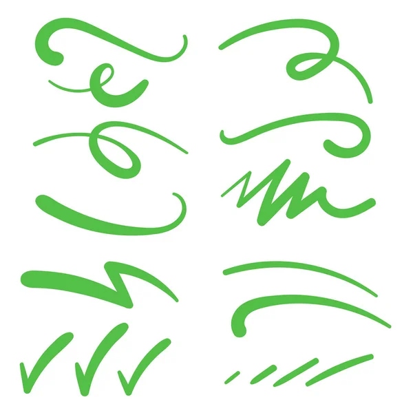 Green Swirls Swash Logo Ornament Design — Stockvektor