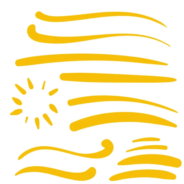 Yellow Swirls Swash Logo Ornament Design — Vettoriale Stock