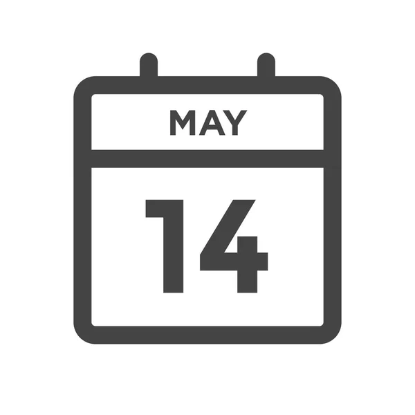 Května Kalendářní Den Nebo Datum Kalendáře Pro Uzávěrku Schůzku — Stockový vektor