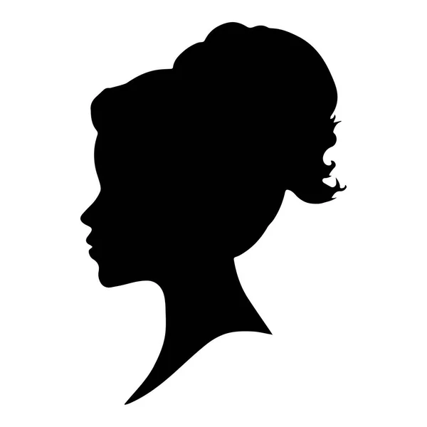 Силуэт Афроамериканской Стороны Кудрявыми Волосами Красивым Лицом Волосами — стоковый вектор