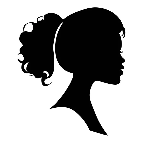 African American Side Silhouette Avec Cheveux Bouclés Beau Visage Cheveux — Image vectorielle
