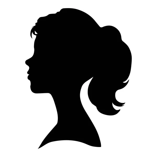 African American Side Silhouette Avec Cheveux Bouclés Beau Visage Cheveux — Image vectorielle