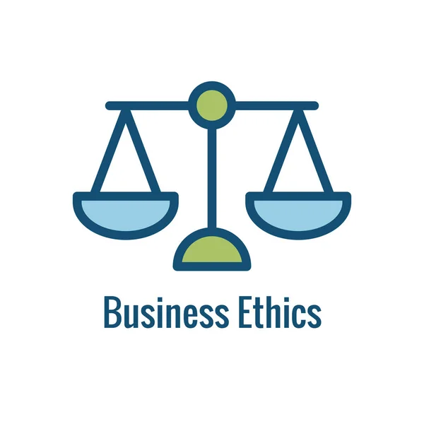 Значение Иконки Значение Бизнеса Корпоративной Этики Единым Аспектом — стоковый вектор