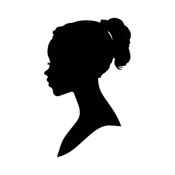 African American Side Silhouette Med Lockigt Hår Och Vackert Ansikte — Stock vektor