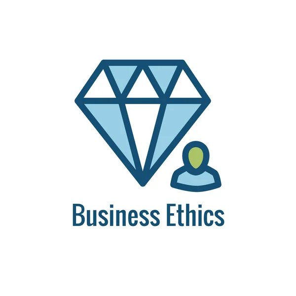 Бізнес Корпоративна Етика Показуючи Значок Вартості Компанії Єдиним Аспектом — стоковий вектор
