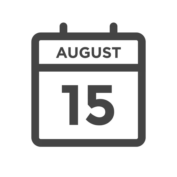 August Calendar Day Calender Date Deadline Appointment — 스톡 벡터