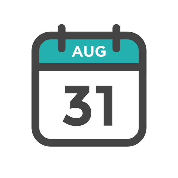 Sierpnia Dzień Kalendarzowy Lub Data Kalendarza Termin Powołanie — Wektor stockowy
