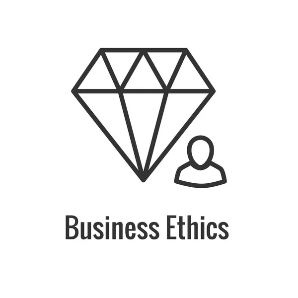 Business Corporate Ethics Showing Company Values Icon Single Aspect — Stock Vector