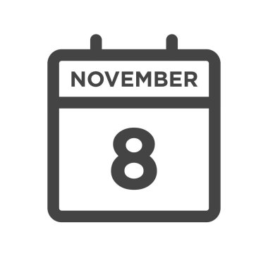 8 Kasım Takvim Günü veya Tarih ve Randevu Takvimi