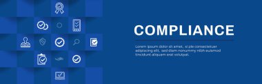 Uyum Web Başlığı Sancağı- Onaylama ve işaretleme simgeleri