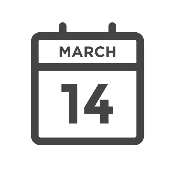 三月十四日历日或日历截止日及预约日期 — 图库矢量图片