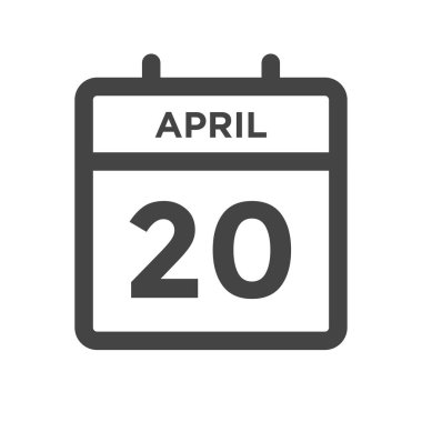 April 20 Calendar Day or Calender Date for Deadline or Appointment clipart