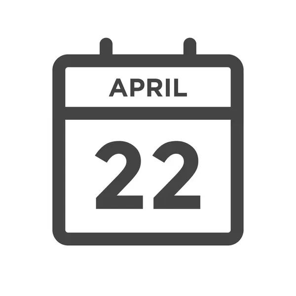 4月22日カレンダーの日又は予定日 ベクターグラフィックス