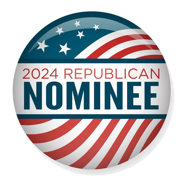 2024 Voto Diseño Republicano Nominado Rojo Blanco Azul Estrellas Rayas Gráficos Vectoriales