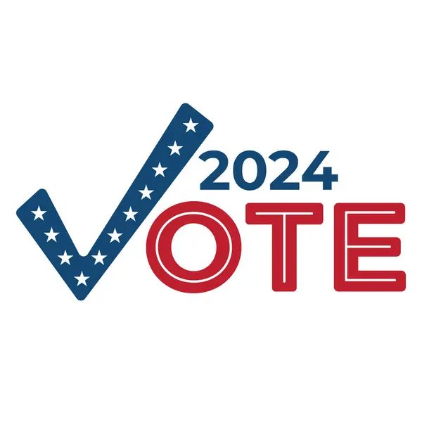 Wahl 2024 Ikone Mit Stimme Regierung Und Patriotischer Symbolik Und lizenzfreie Stockillustrationen