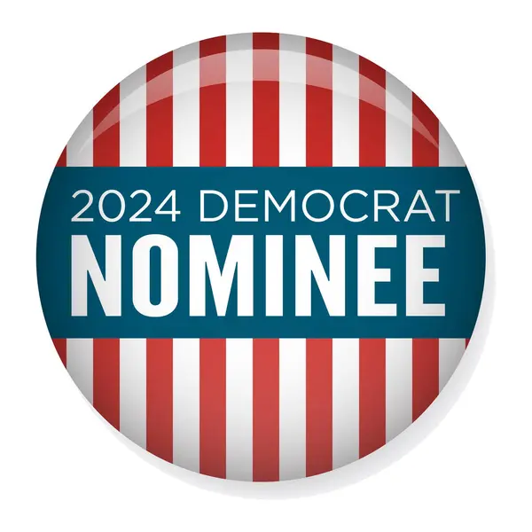 2024 Vota Por Diseño Demócrata Nominado Estrellas Rayas Rojas Blancas Ilustración De Stock